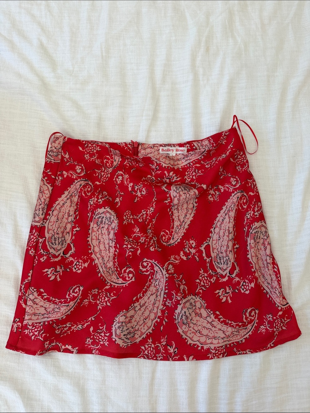Bailey Rose Red Paisley Mini Skirt